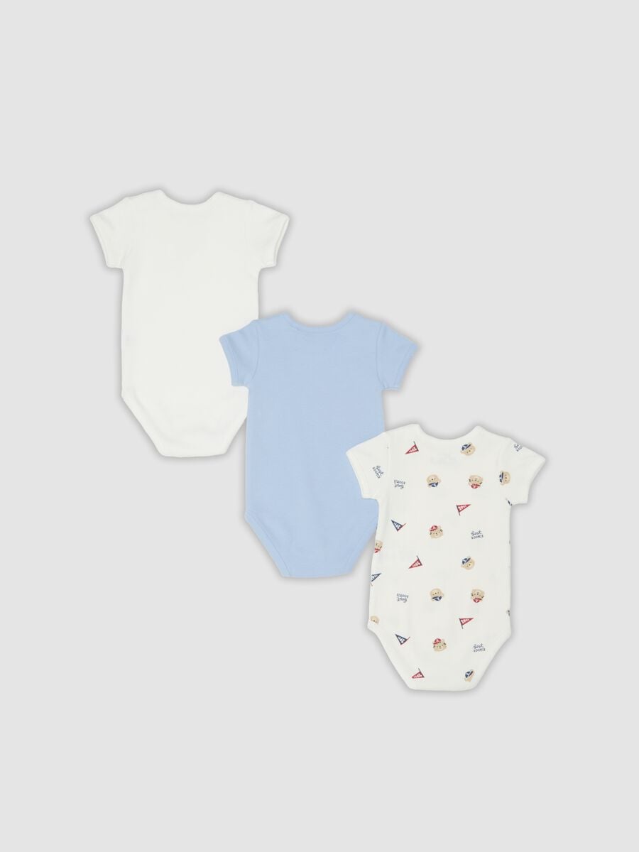 Tripack di body multicolor in puro cotone organico per neonato e bimbo_1