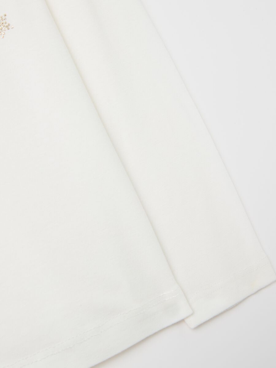 T-shirt in high neck and glitter print_3