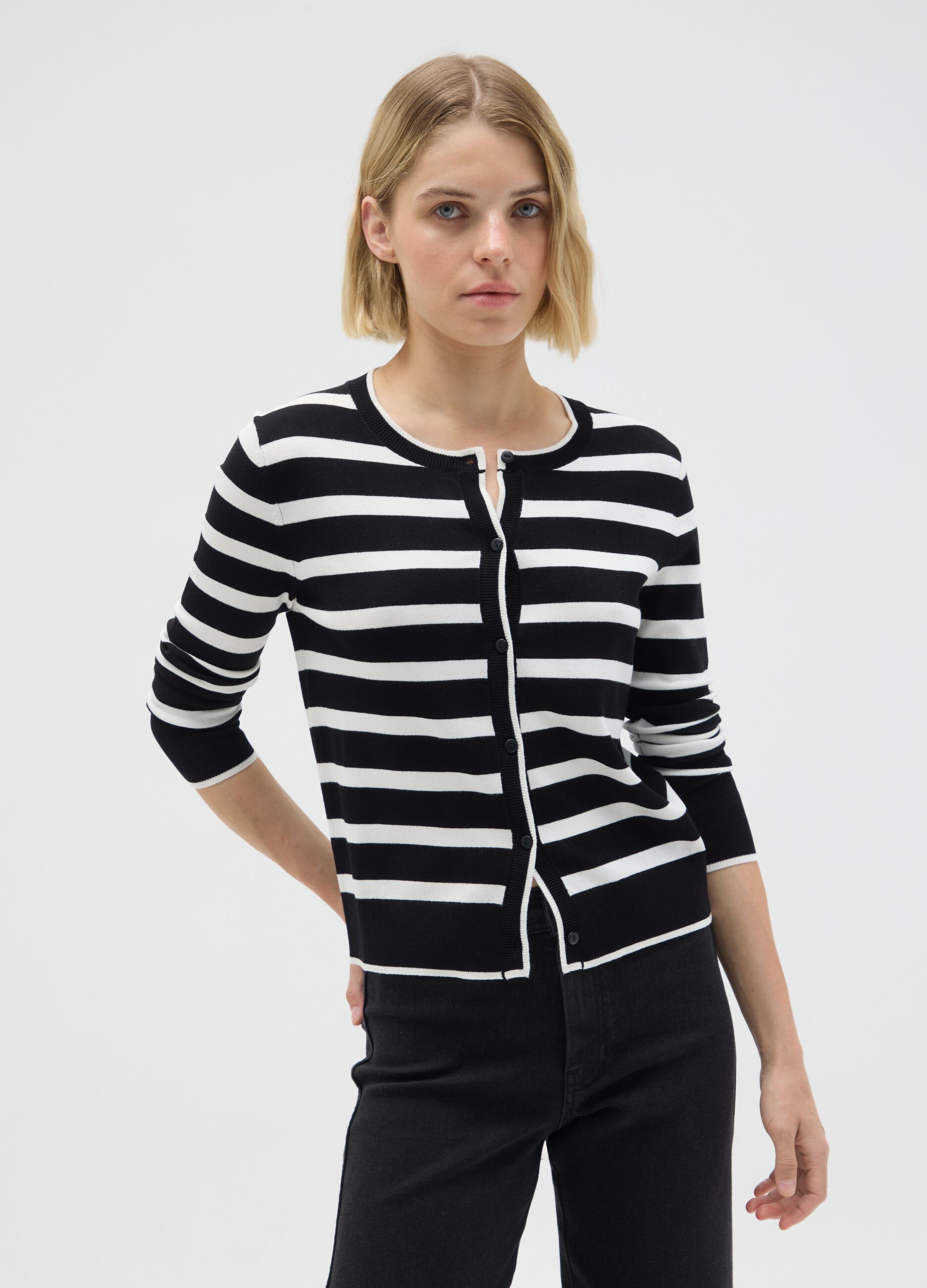 Multicolour regular fit stretch blend cardigan