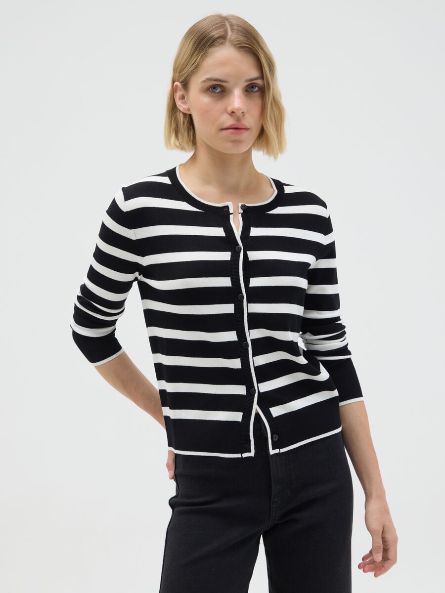 Multicolour regular fit stretch blend cardigan_0