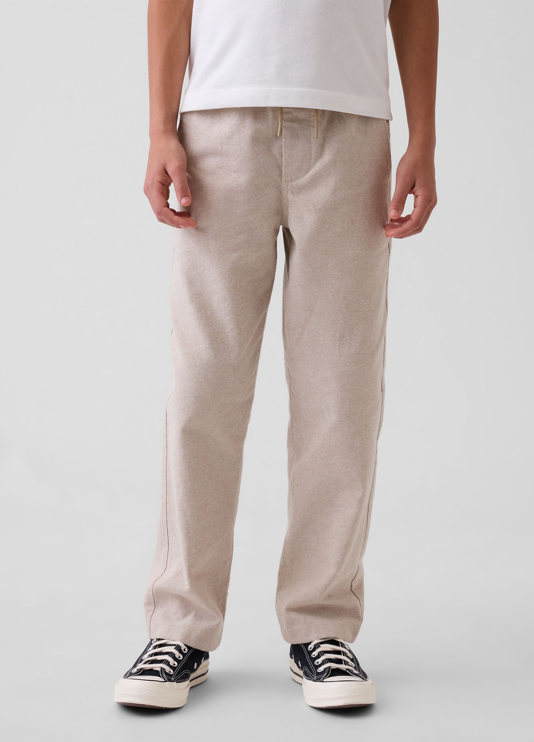 Linen and cotton blend trousers