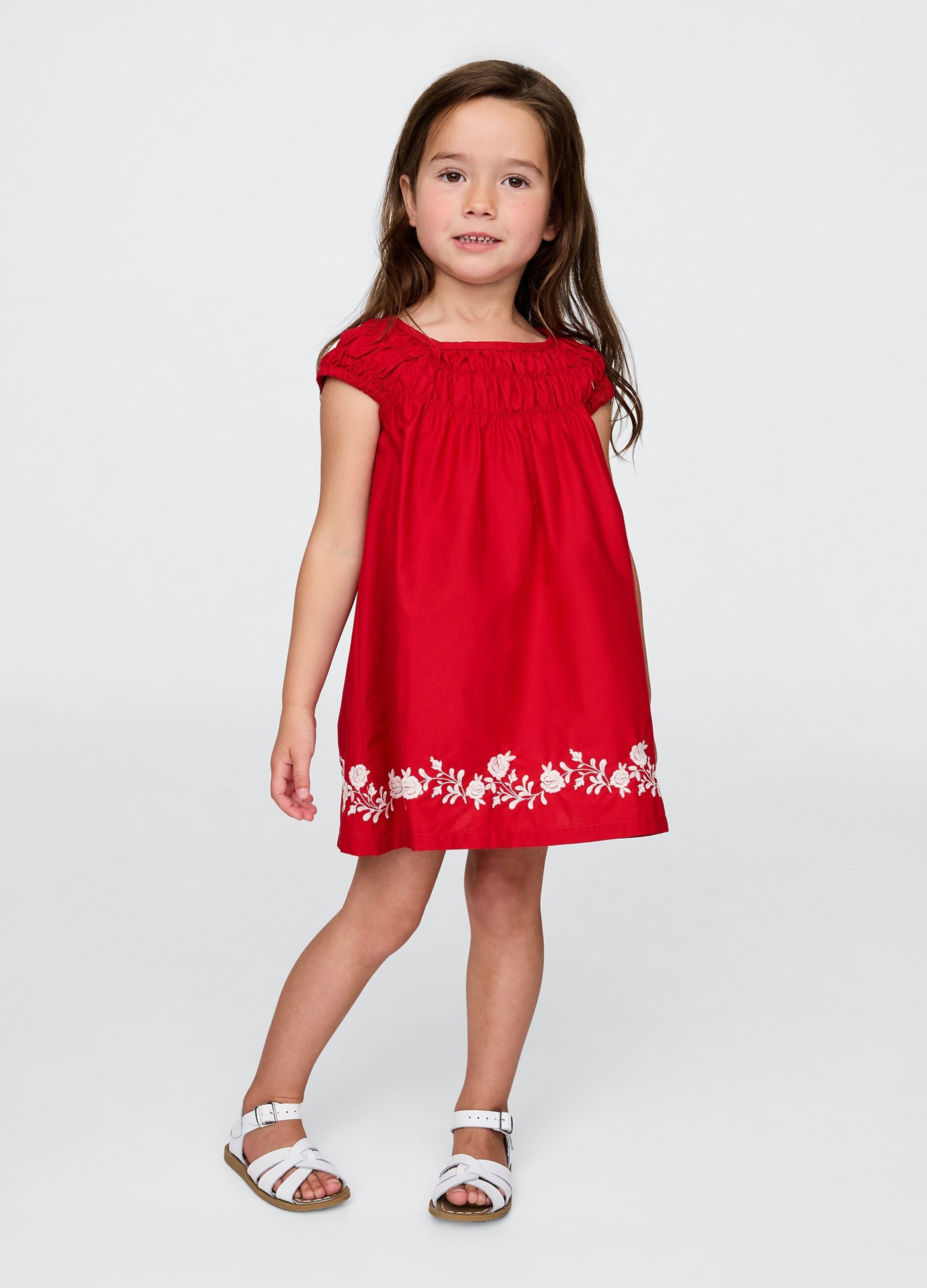 Dress with Floral Embroidery