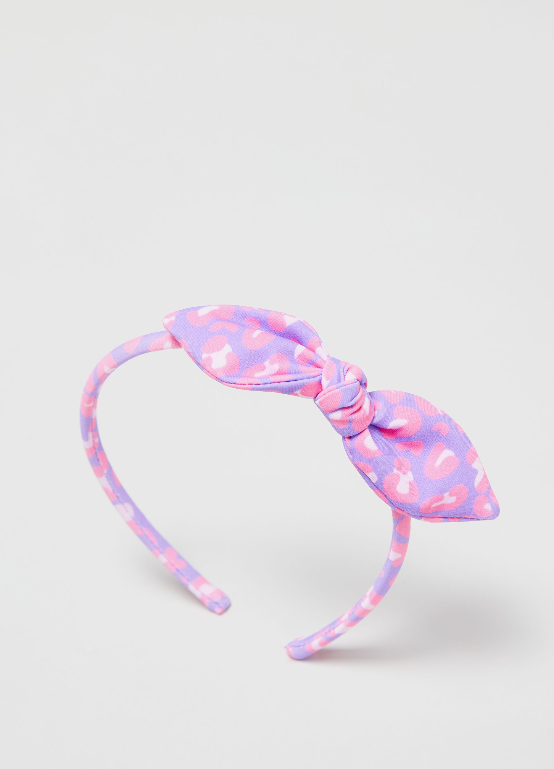 Cerchietto con fiocco fantasia animalier_1