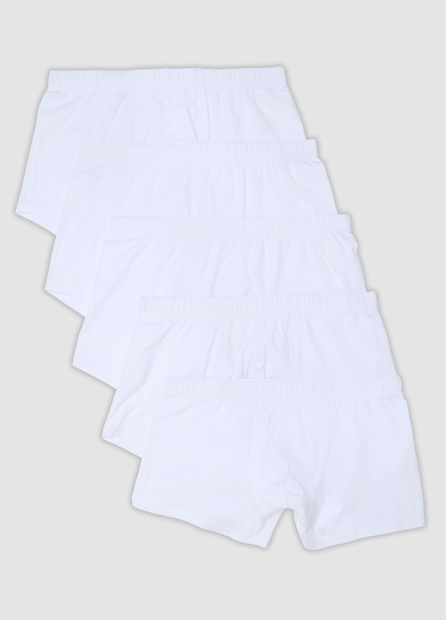 5-pack of white organic cotton boxers