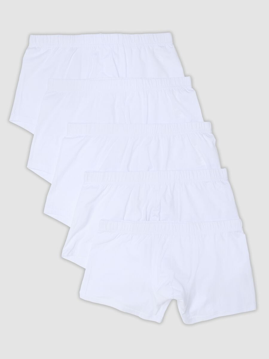 Multipack di cinque boxer bianchi in cotone organico_4