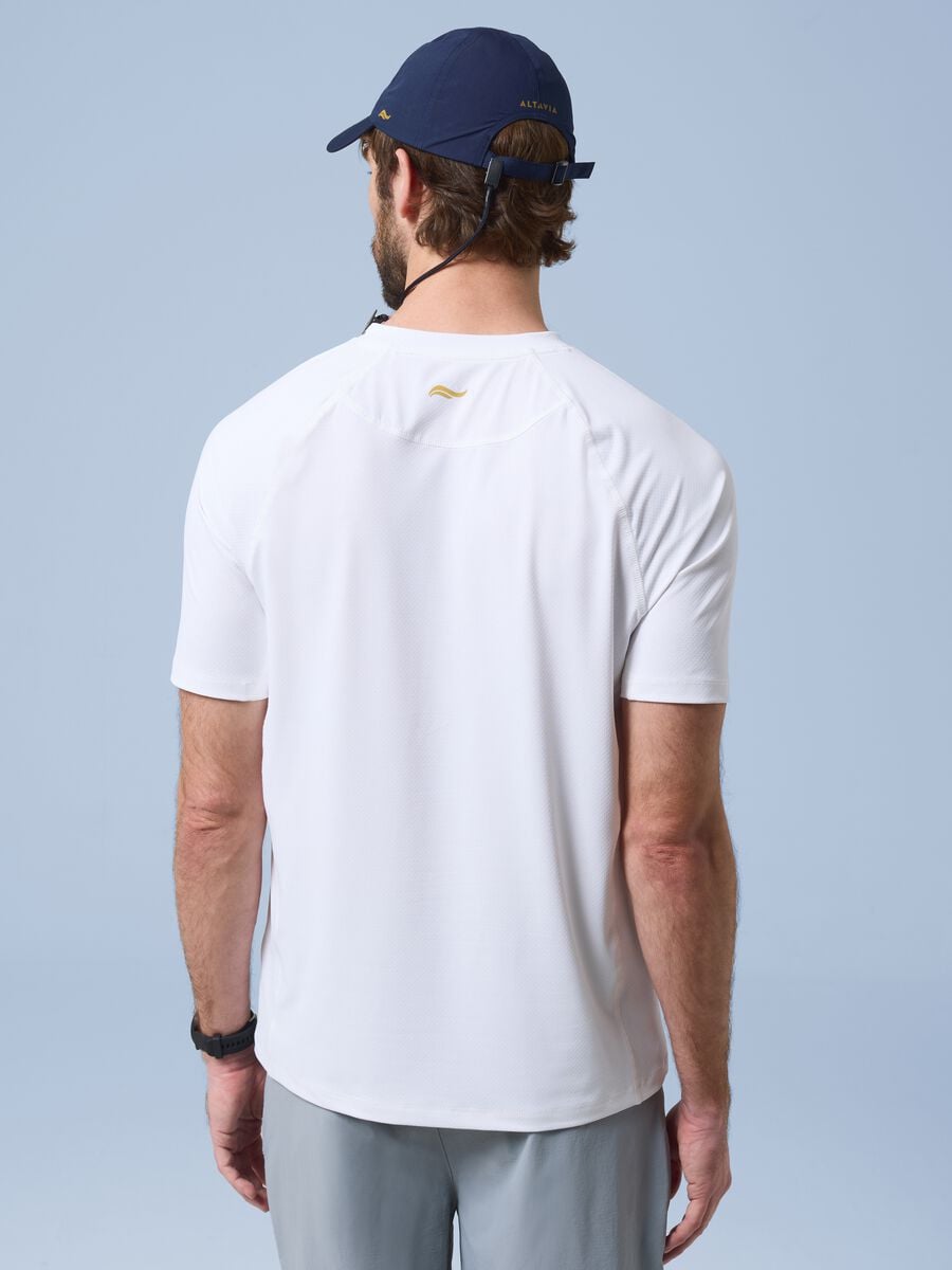 T-shirt ALTAVIA SAILING bianca in tessuto elasticizzato_2