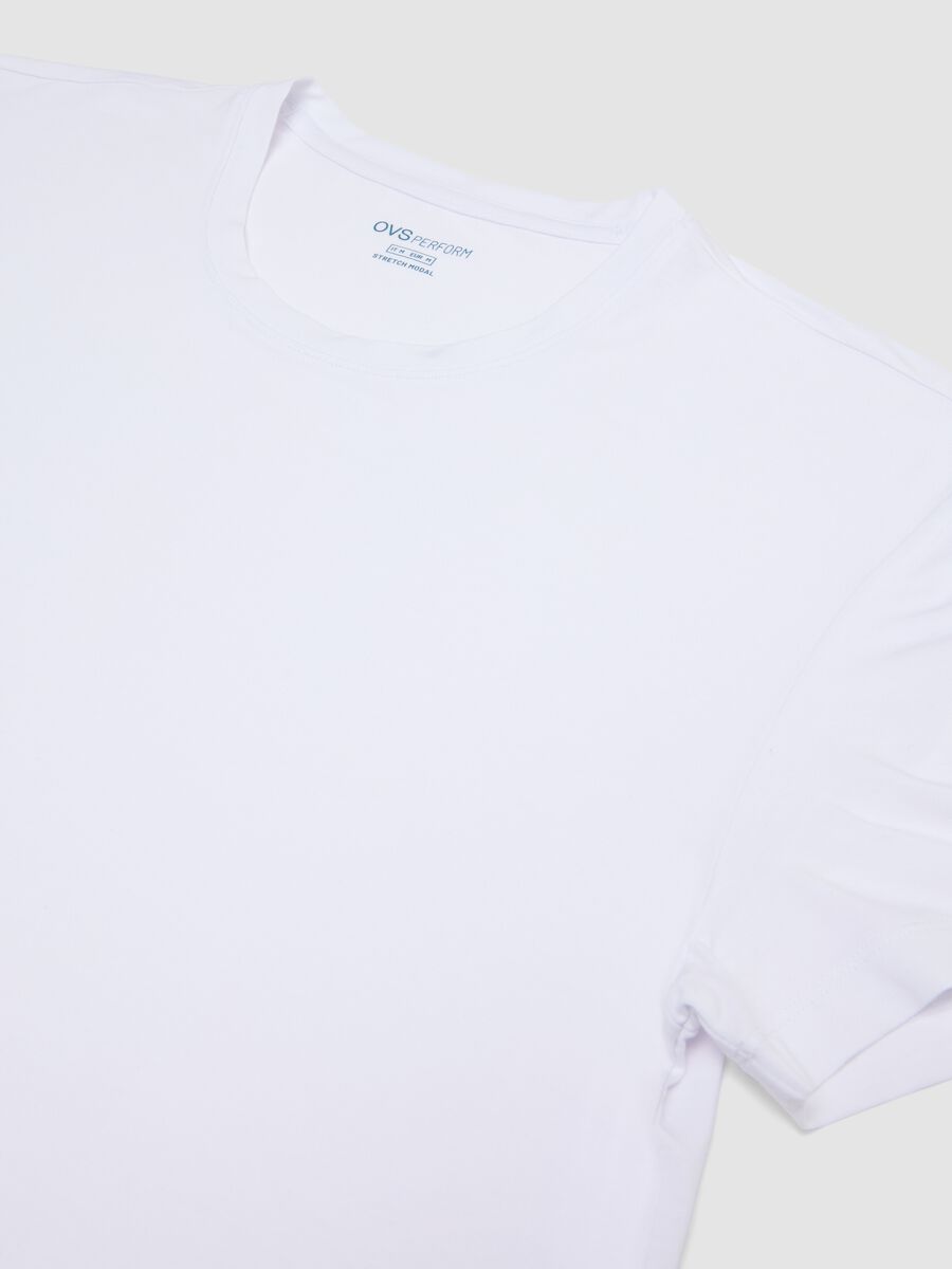 White stretch modal T-shirt, regular fit_1
