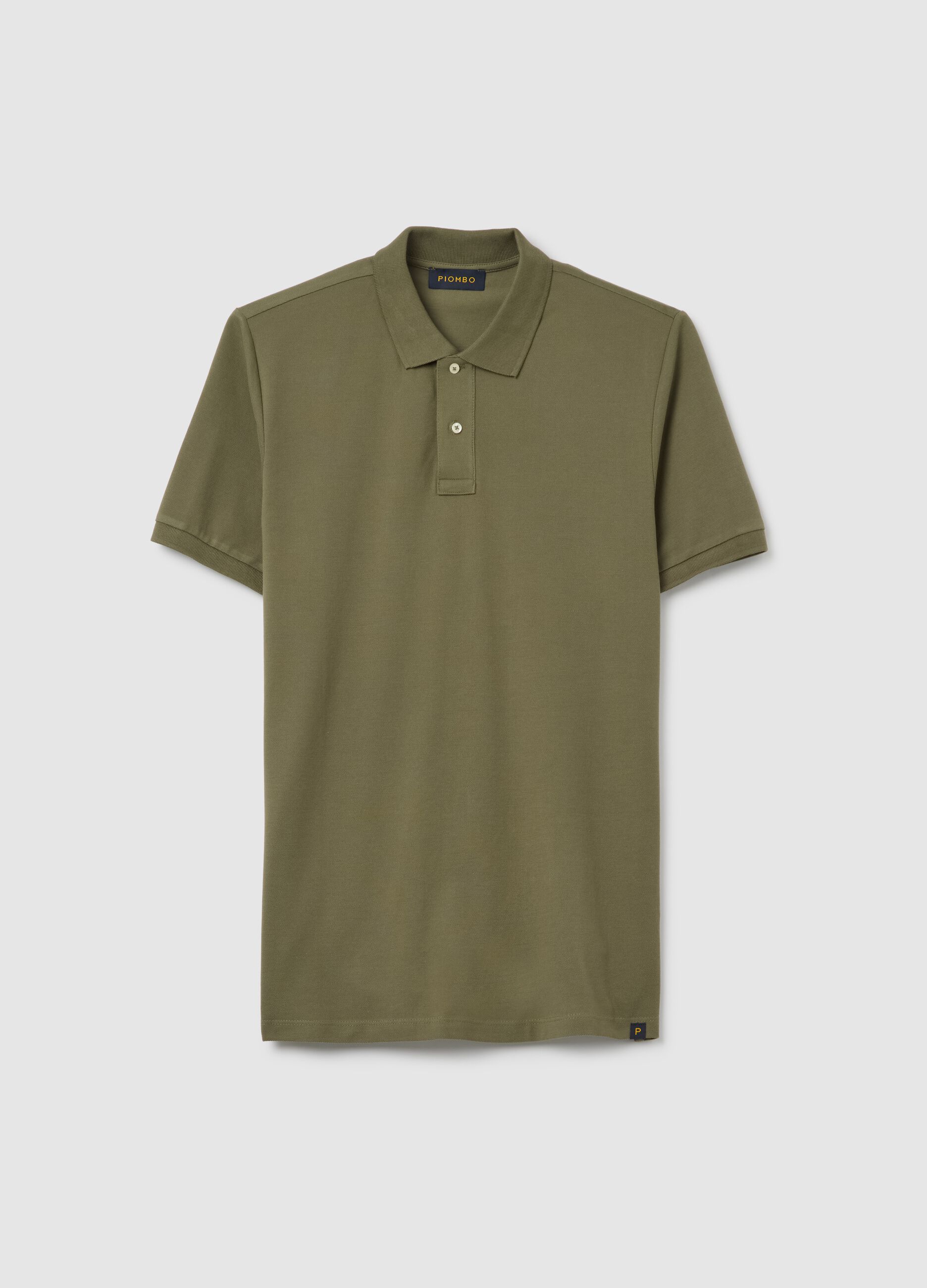 Polo da uomo in puro cotone Supima verde regular fit