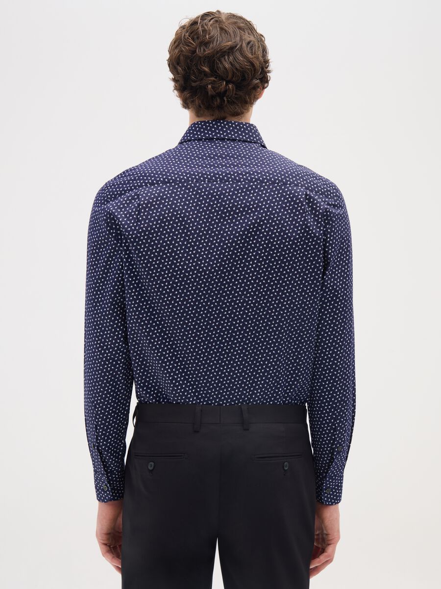 Regular fit blue cotton shirt_2