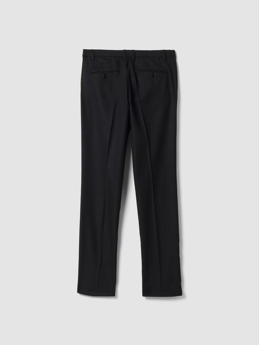 Black slim-fit stretch viscose chino trousers_2