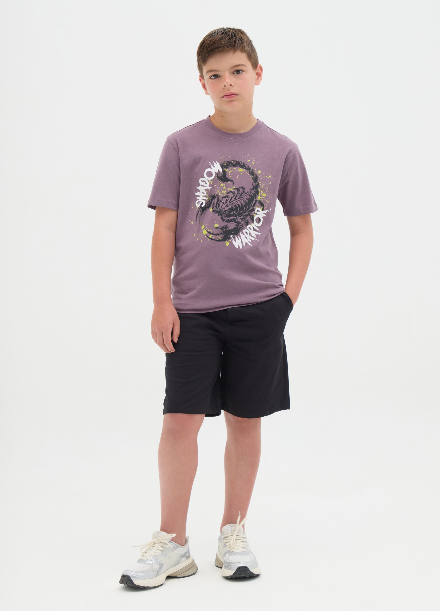 Purple jogging set with print for boys OVS Kids