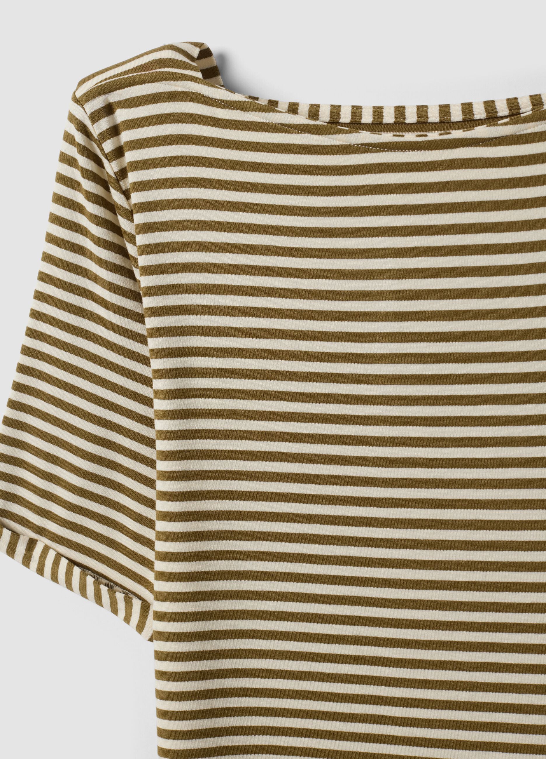 White striped stretch viscose T-shirt