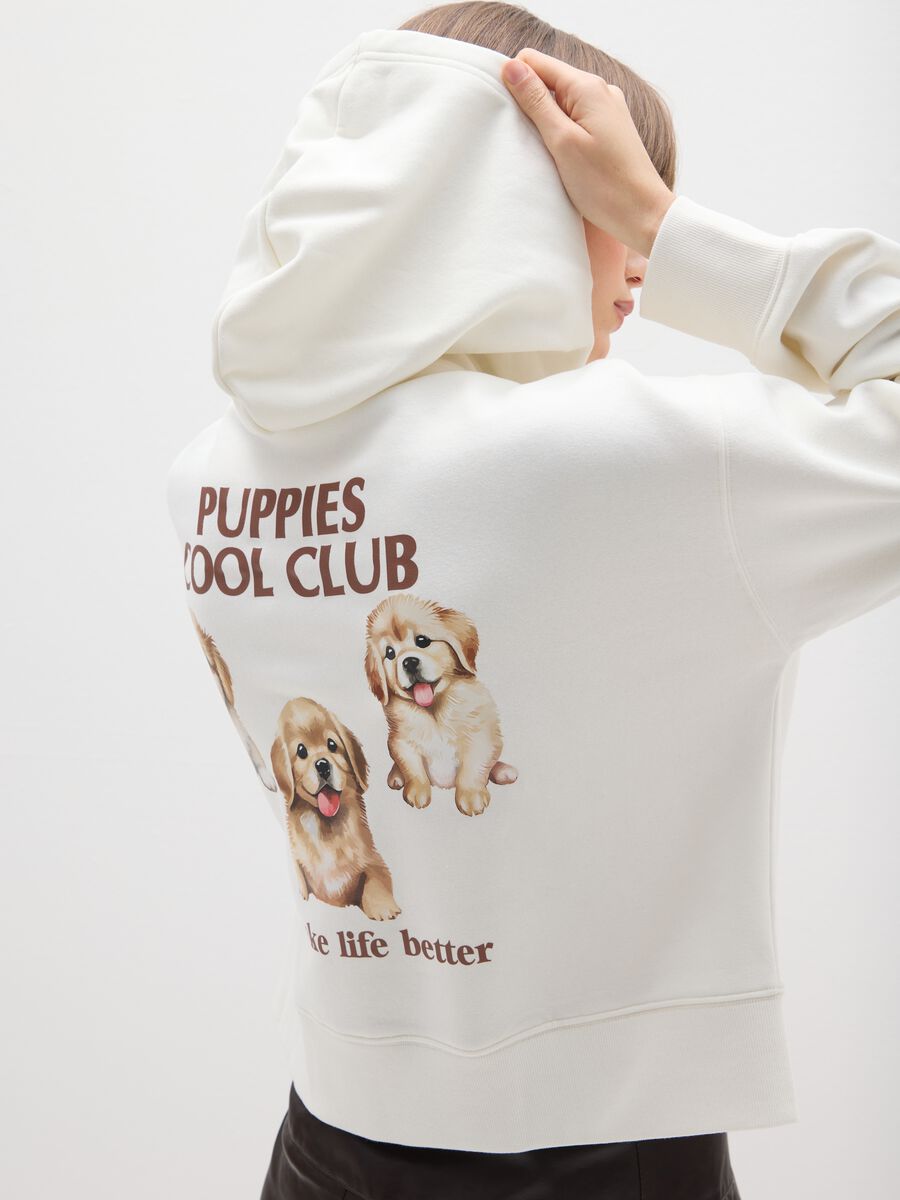 White cotton blend regular fit sweatshirt with print_3