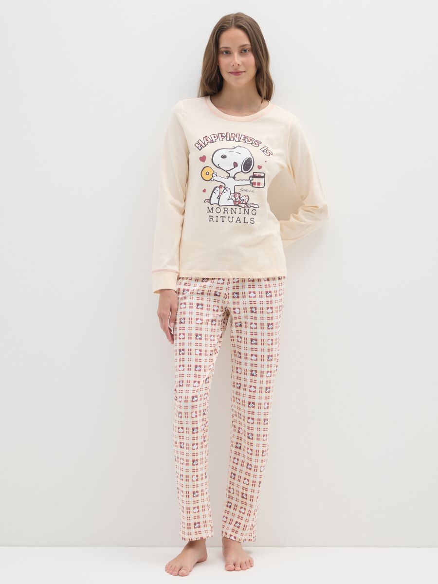 Beige cotton pyjamas with Snoopy_0