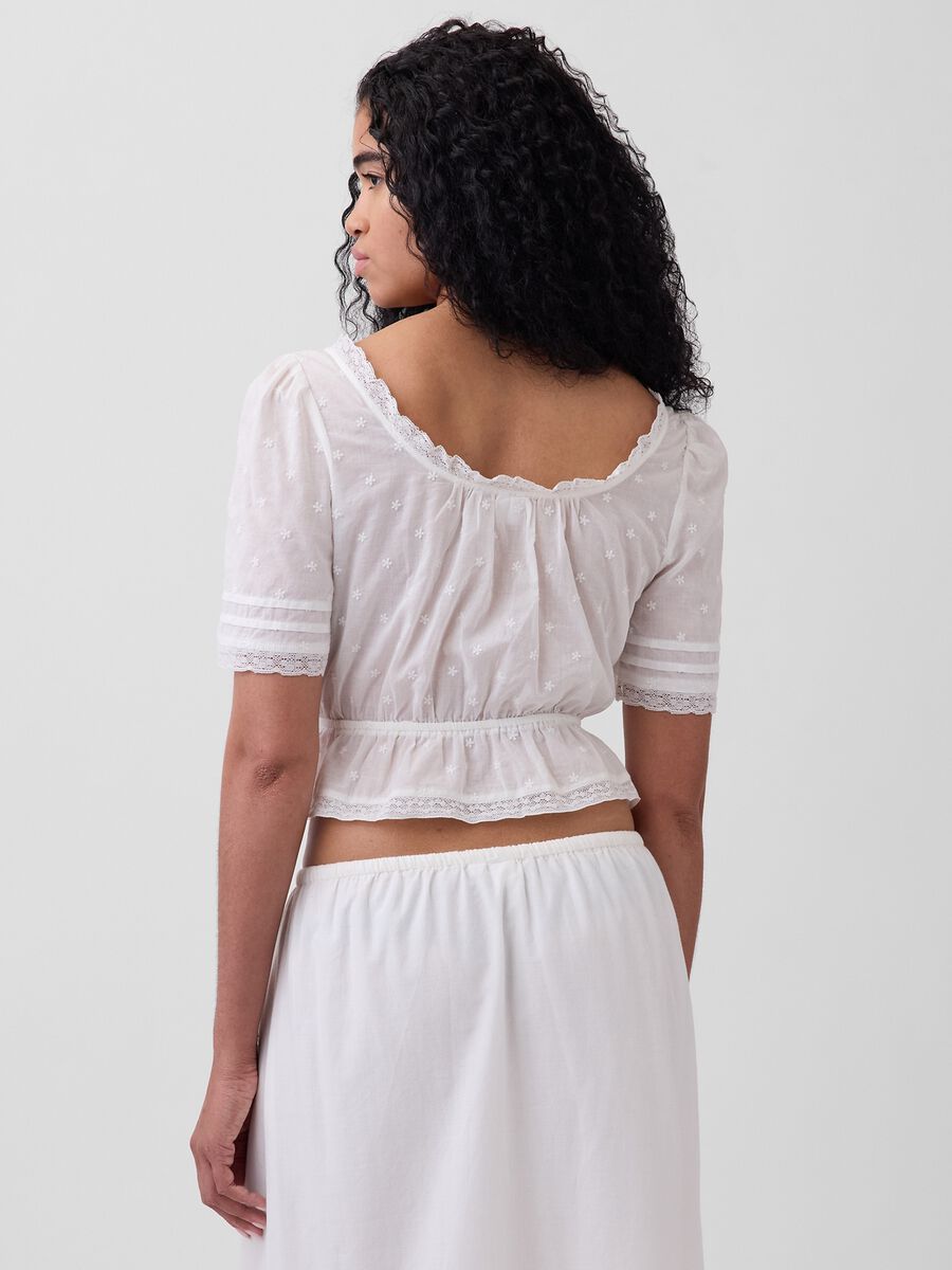 Pure cotton short-sleeve blouse_1