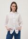 White pure cotton broderie anglaise shirt with band collar, regular fit_2