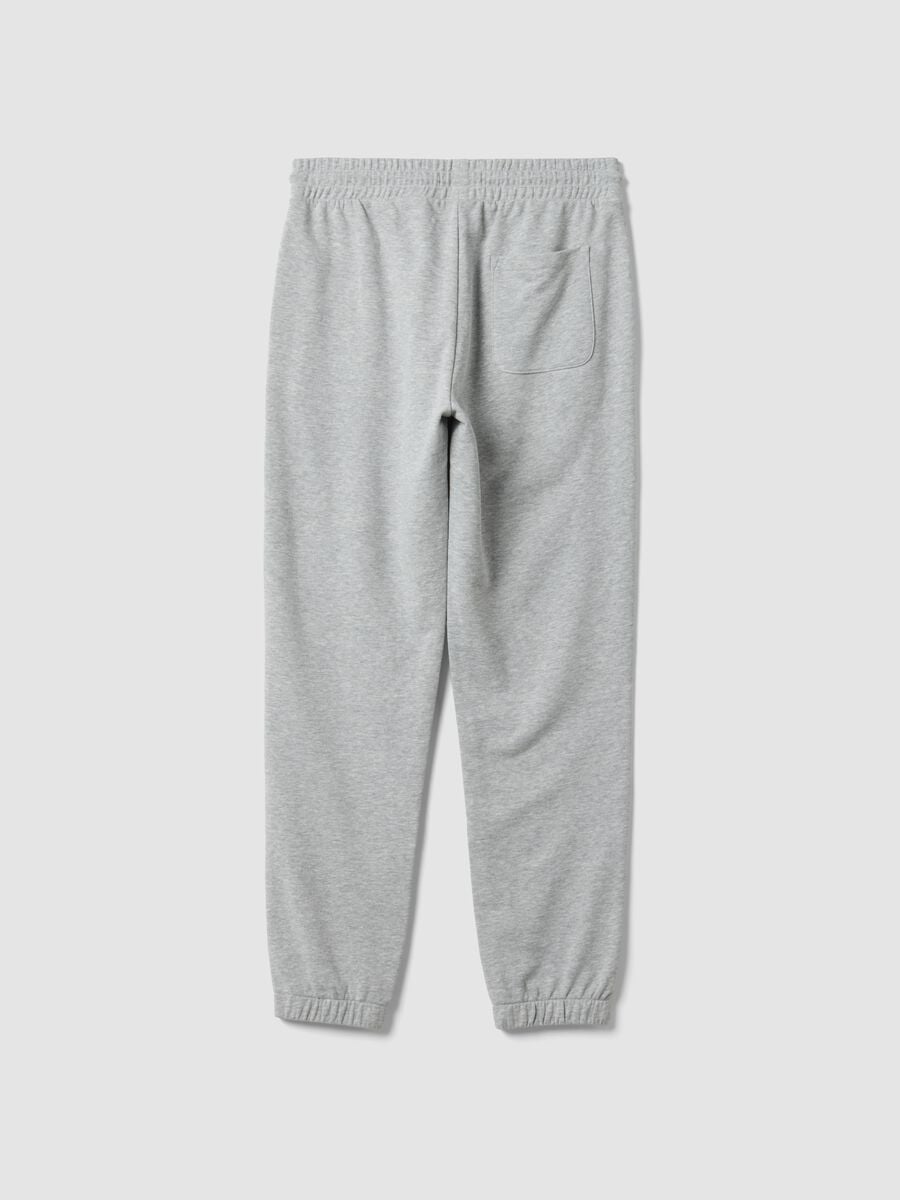 Pantaloni jogger grigi in misto cotone regular fit_1