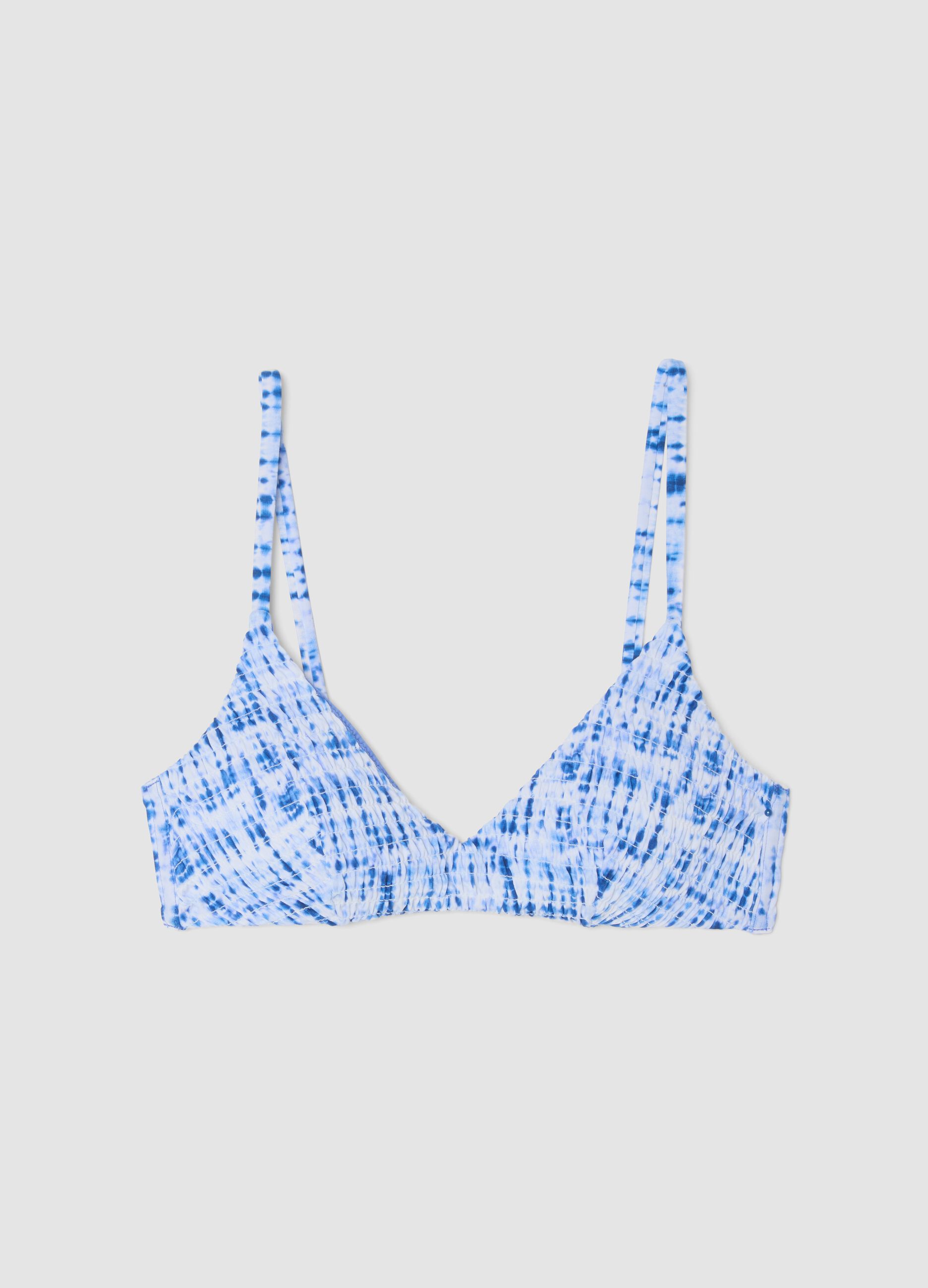 Light blue stretch bikini top