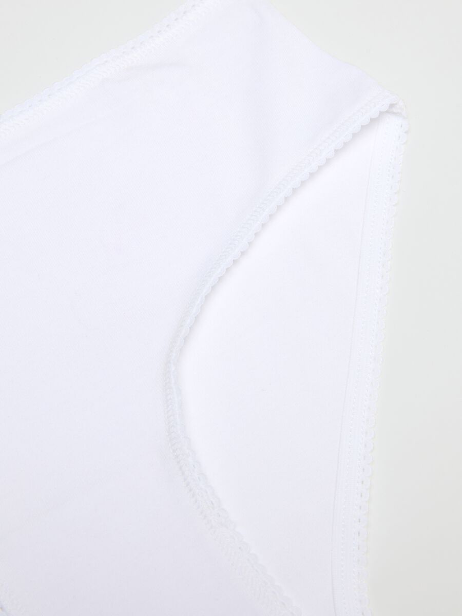 Mutandine bianche da bambina in cotone elasticizzato regular fit_3