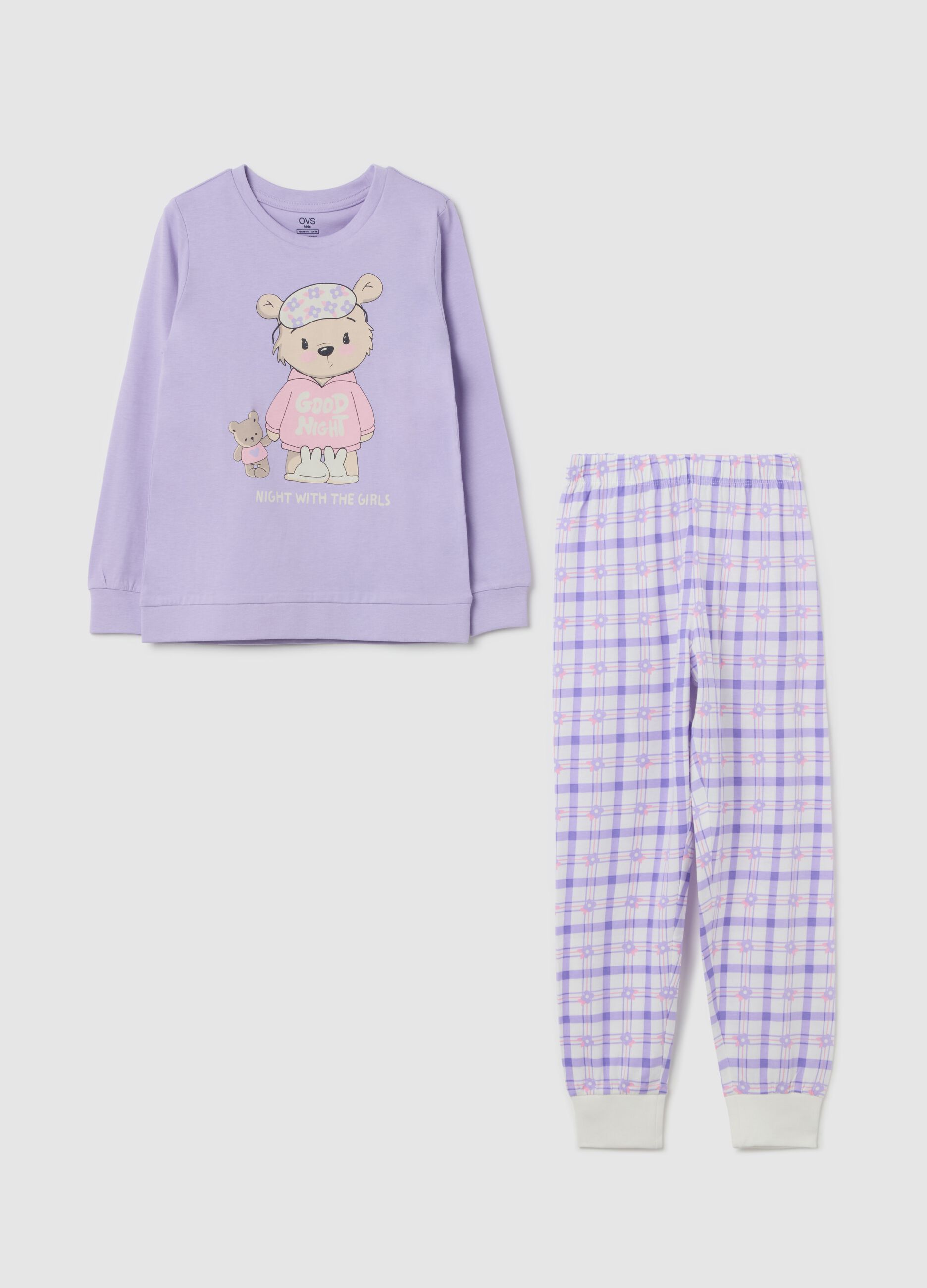Organic cotton pyjamas with "Night with the girls" print