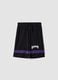 Children's black and purple regular fit shorts with Lakers print_3