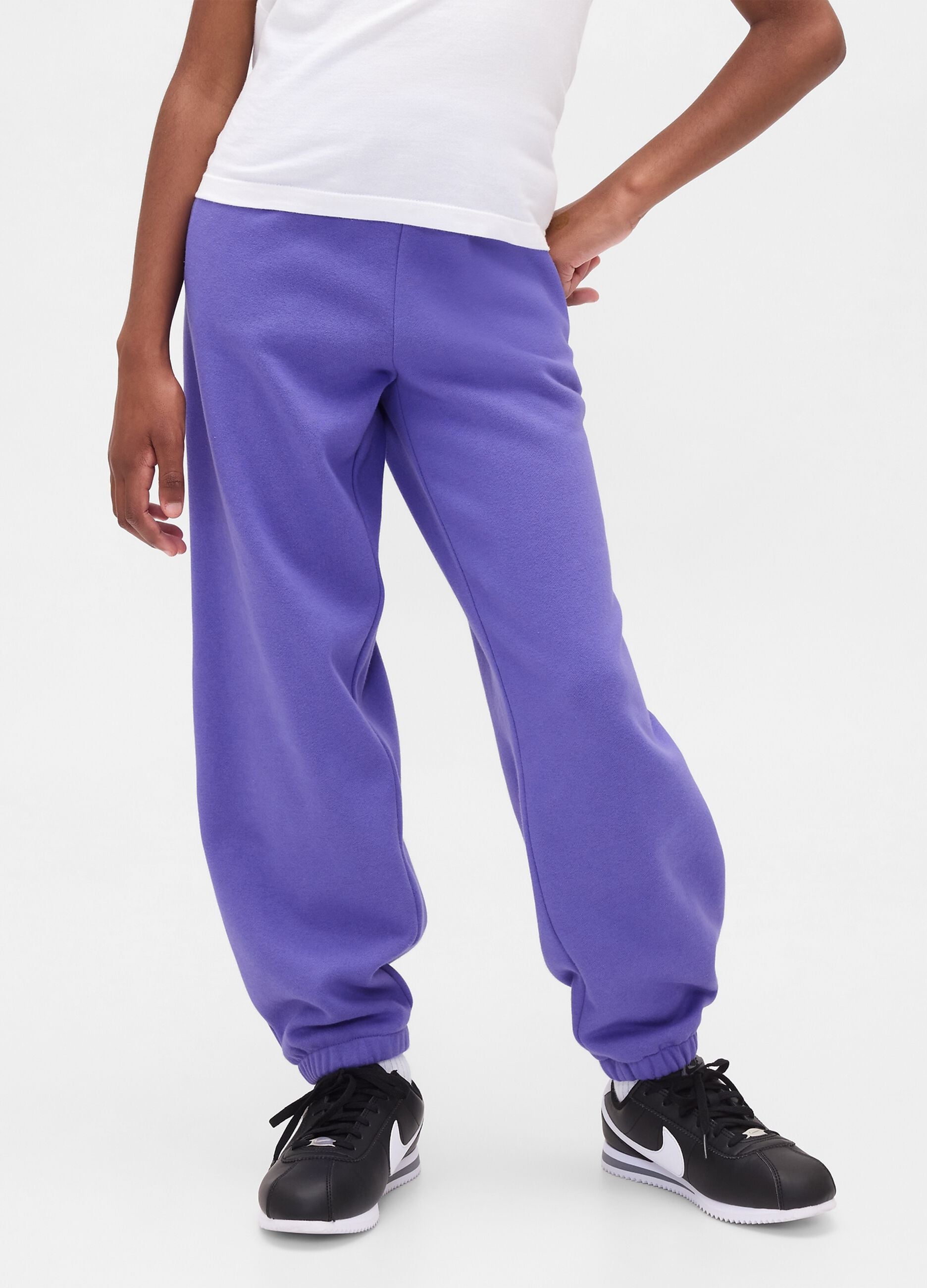 Purple knit trousers for girls