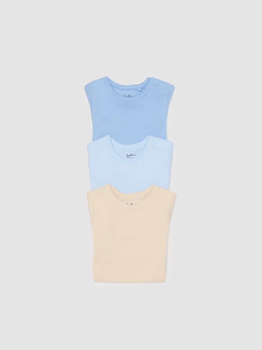 Multicoloured baby bodysuit tripack in pure cotton_2