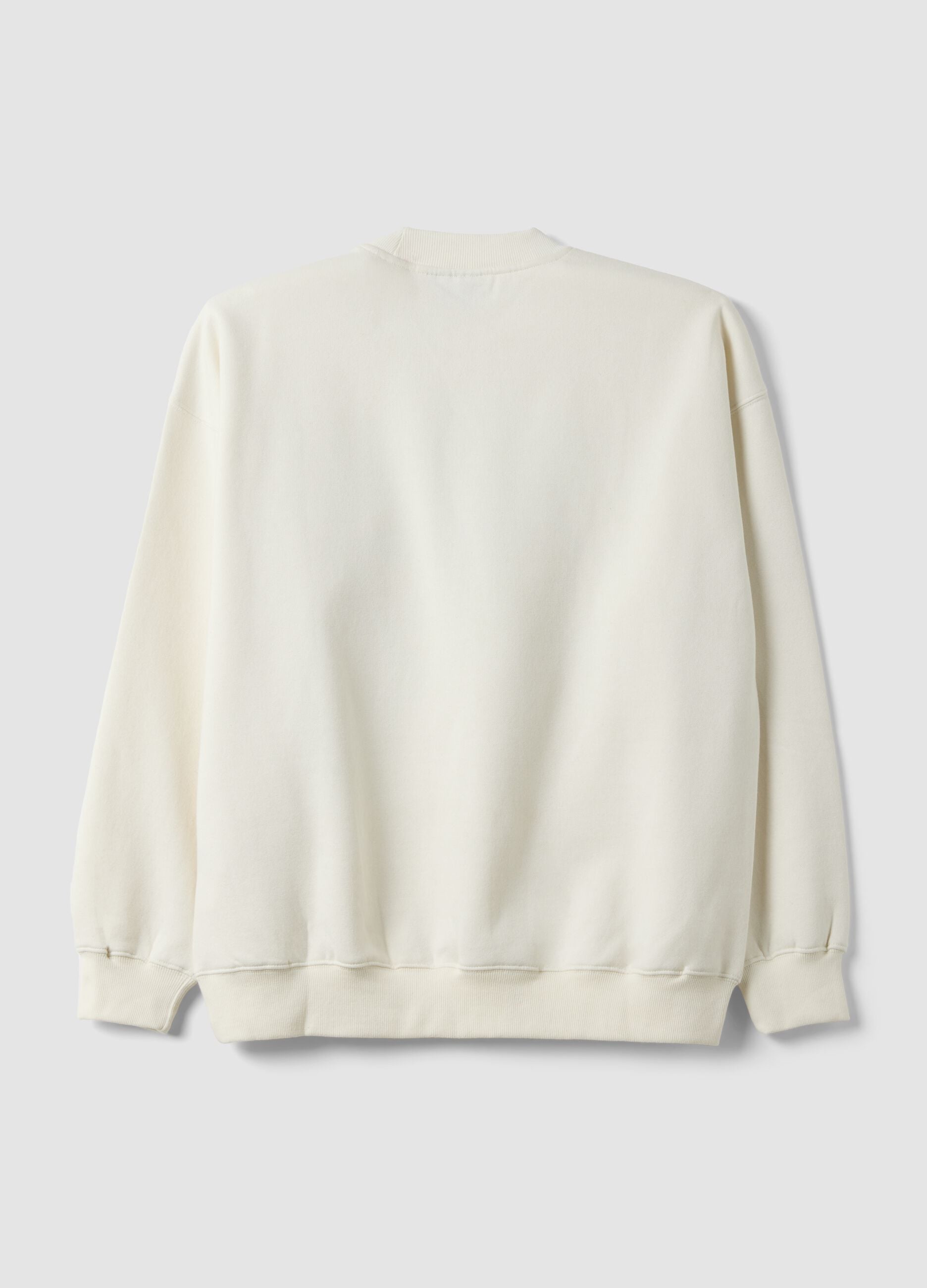 White cotton-blend sweatshirt with Lakers print
