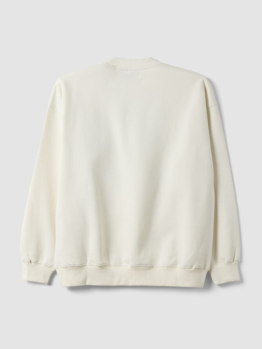 White cotton-blend sweatshirt with Lakers print_2