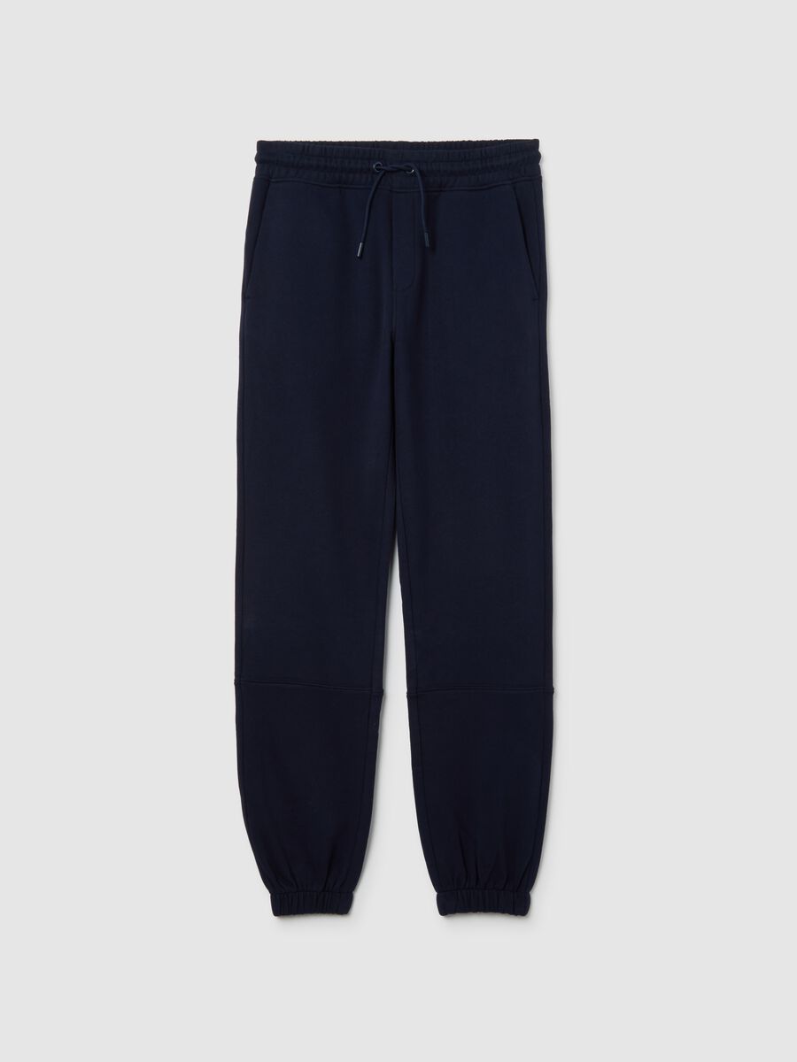 Pantaloni jogger blu da ragazzo in puro cotone vestibilità over_3