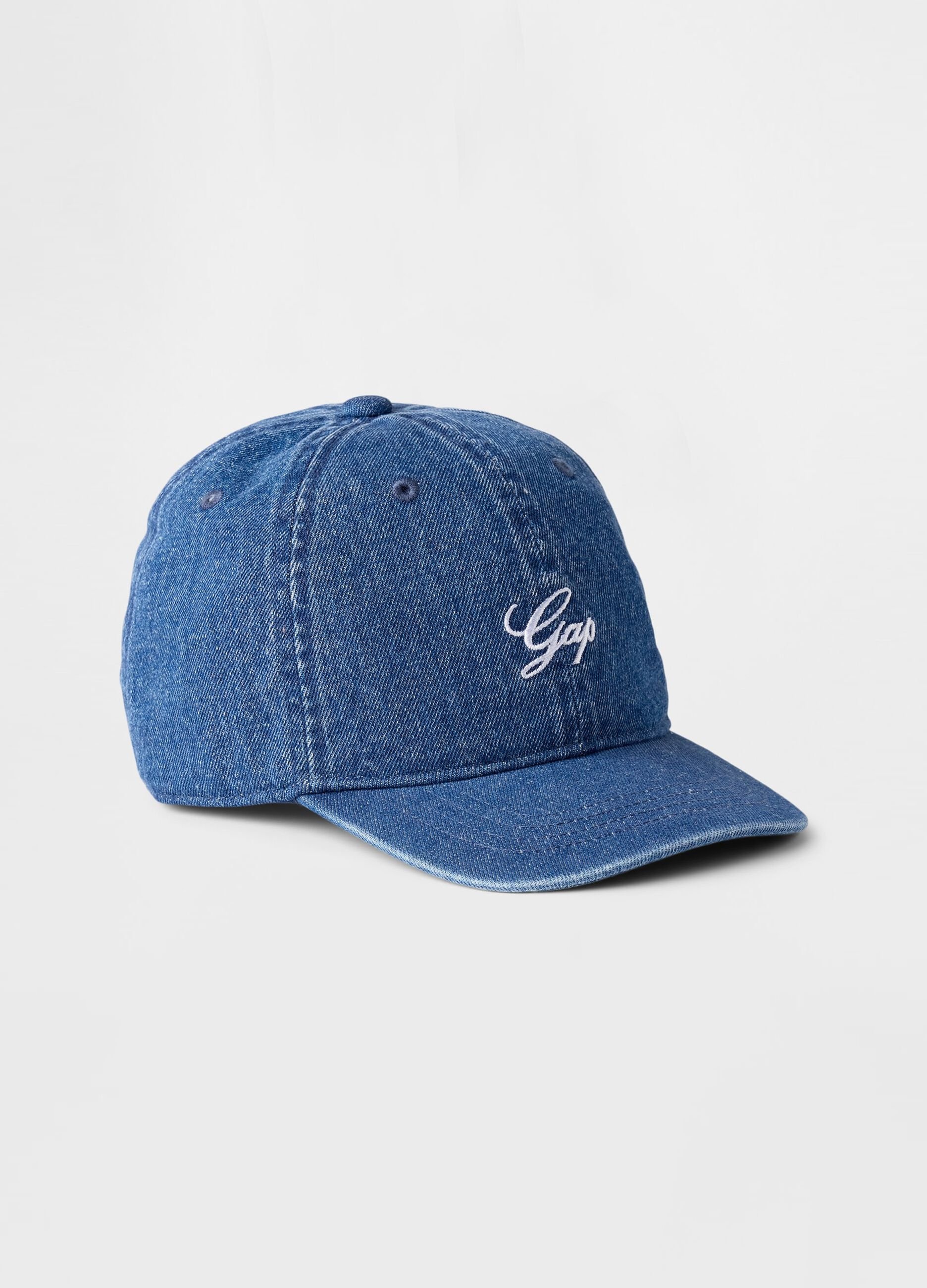 Denim baseball cap with logo embroidery