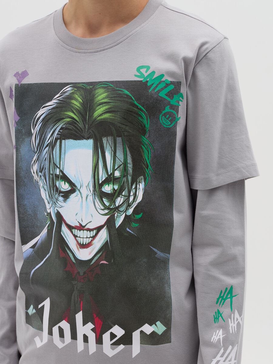T-shirt con maniche a strati stampa Joker_1