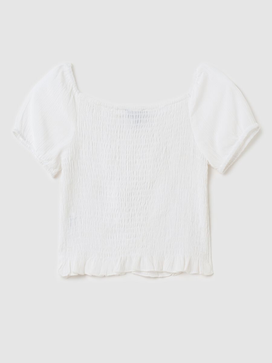 Crêpe blouse with shirring_4