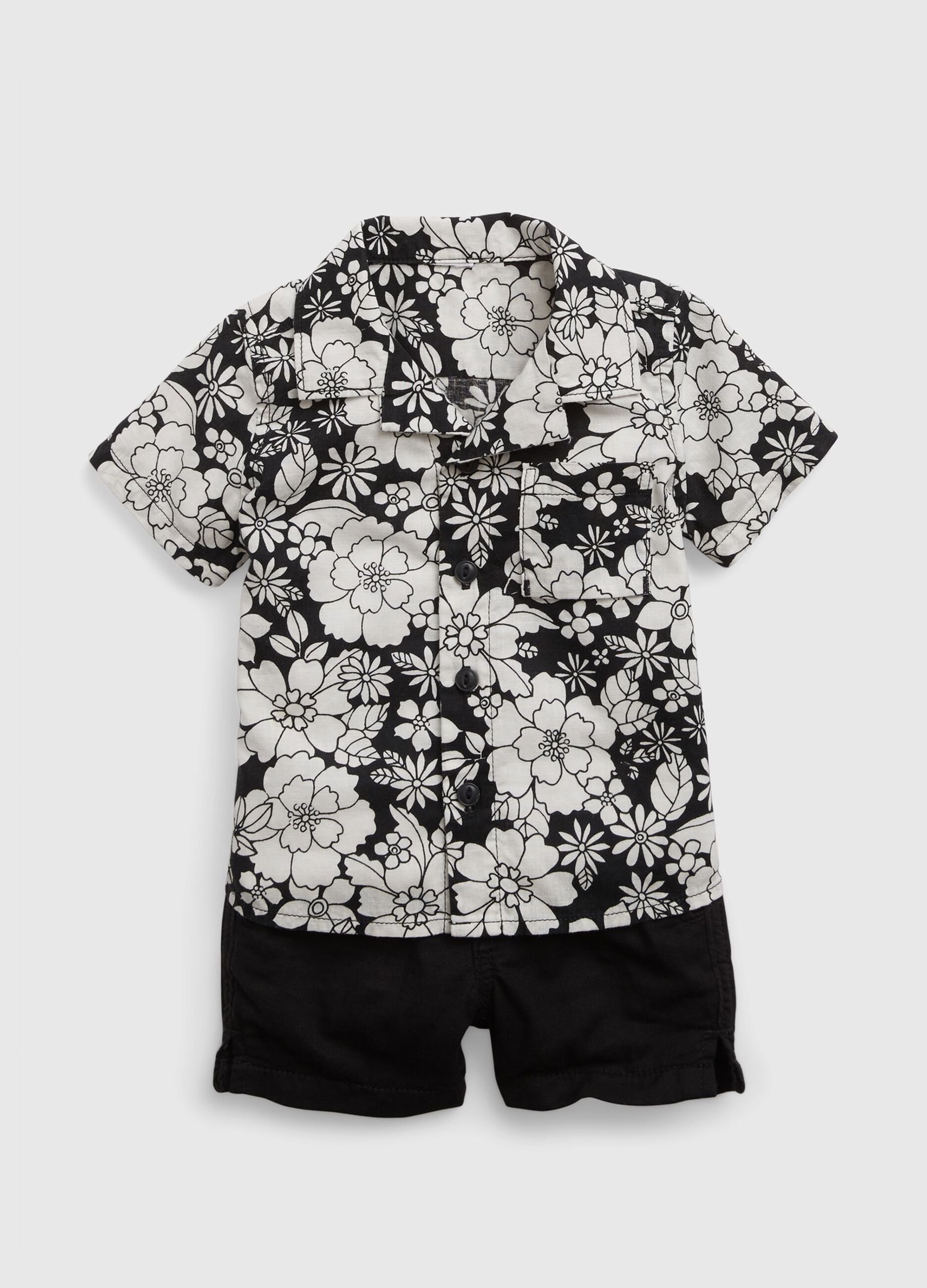 Jogging set in cotone con stampa floreale_0