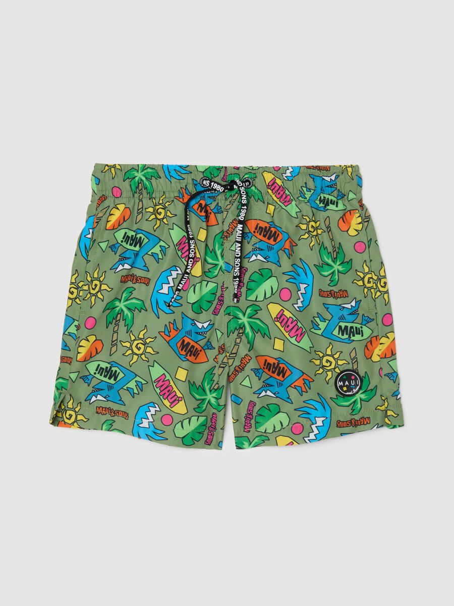 Children's multicolour regular fit swimwear with elastic waistband_0