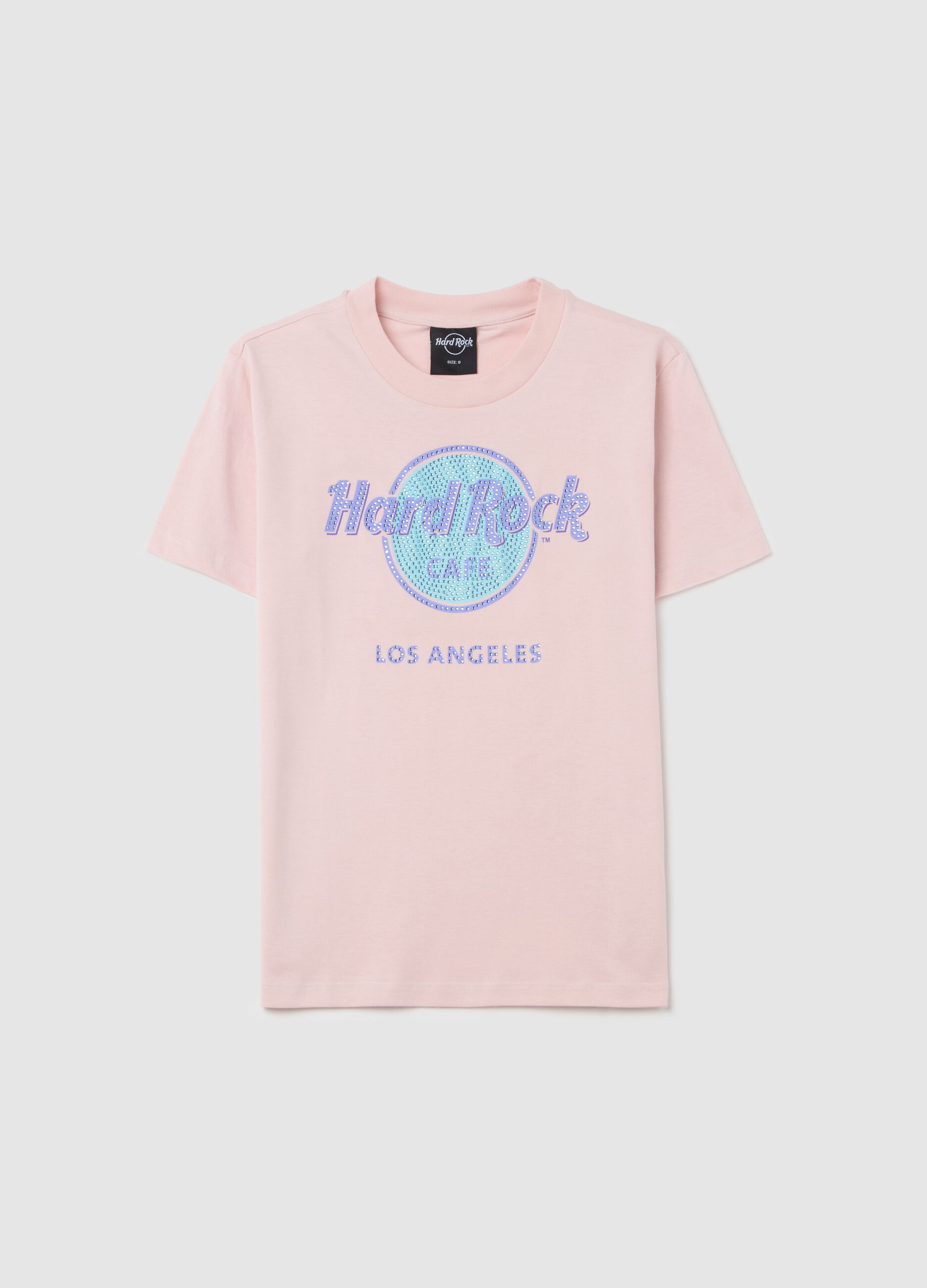 T-shirt with Hard Rock Cafè Los Angeles print with diamantés