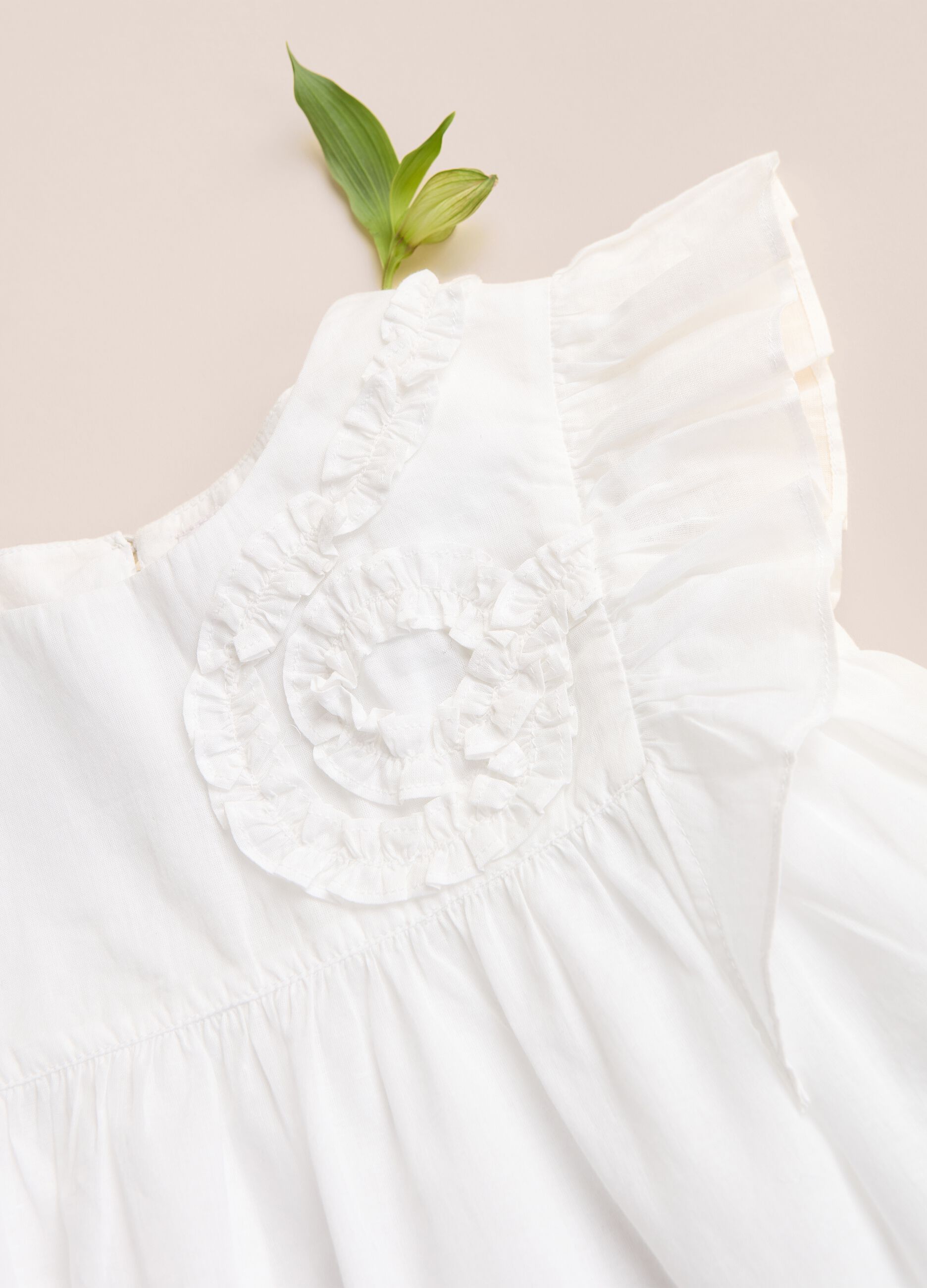 IANA 100% cotton shirt with tulle frills and ruffles