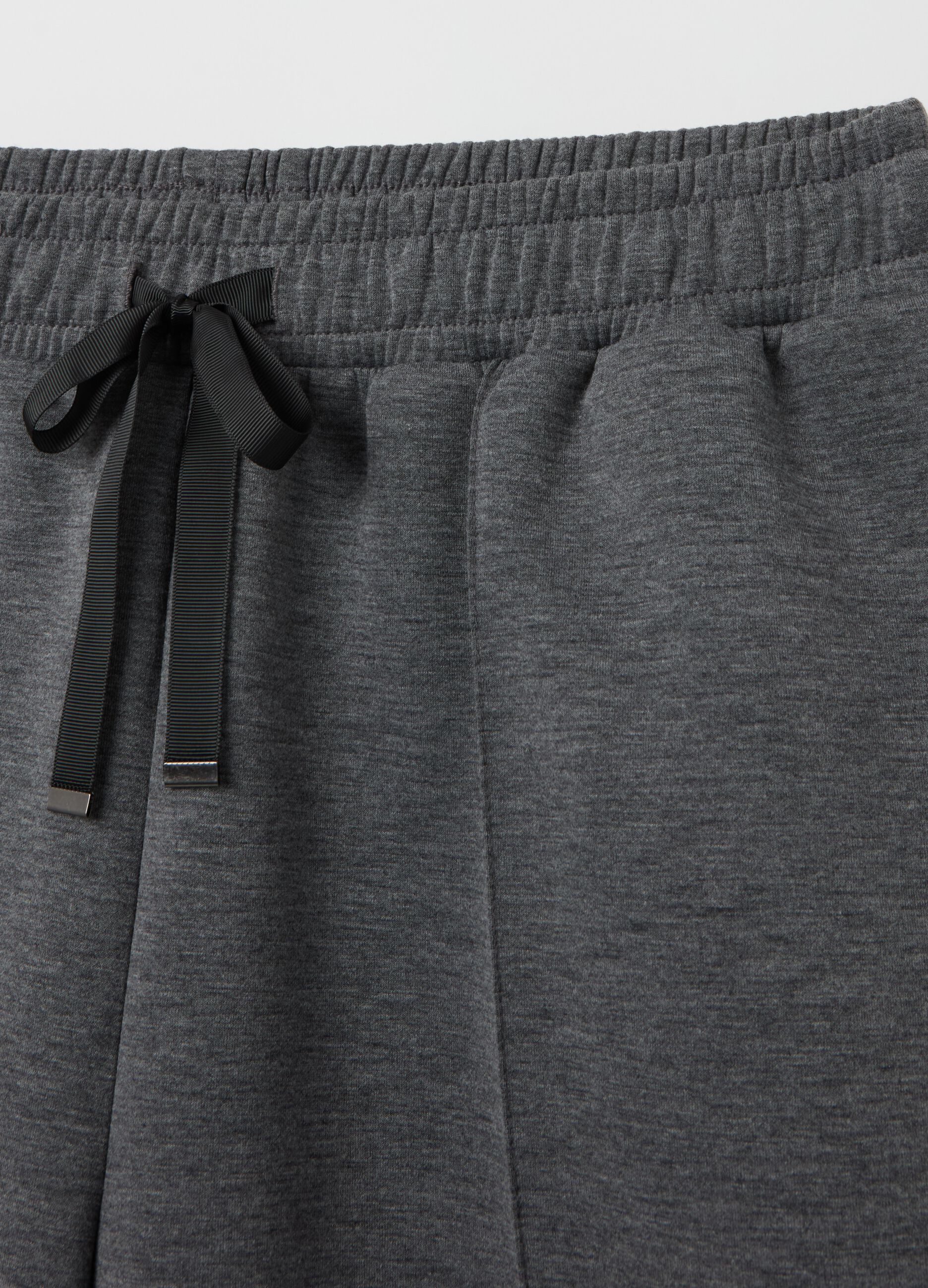 Curvy plush joggers with embossed seams