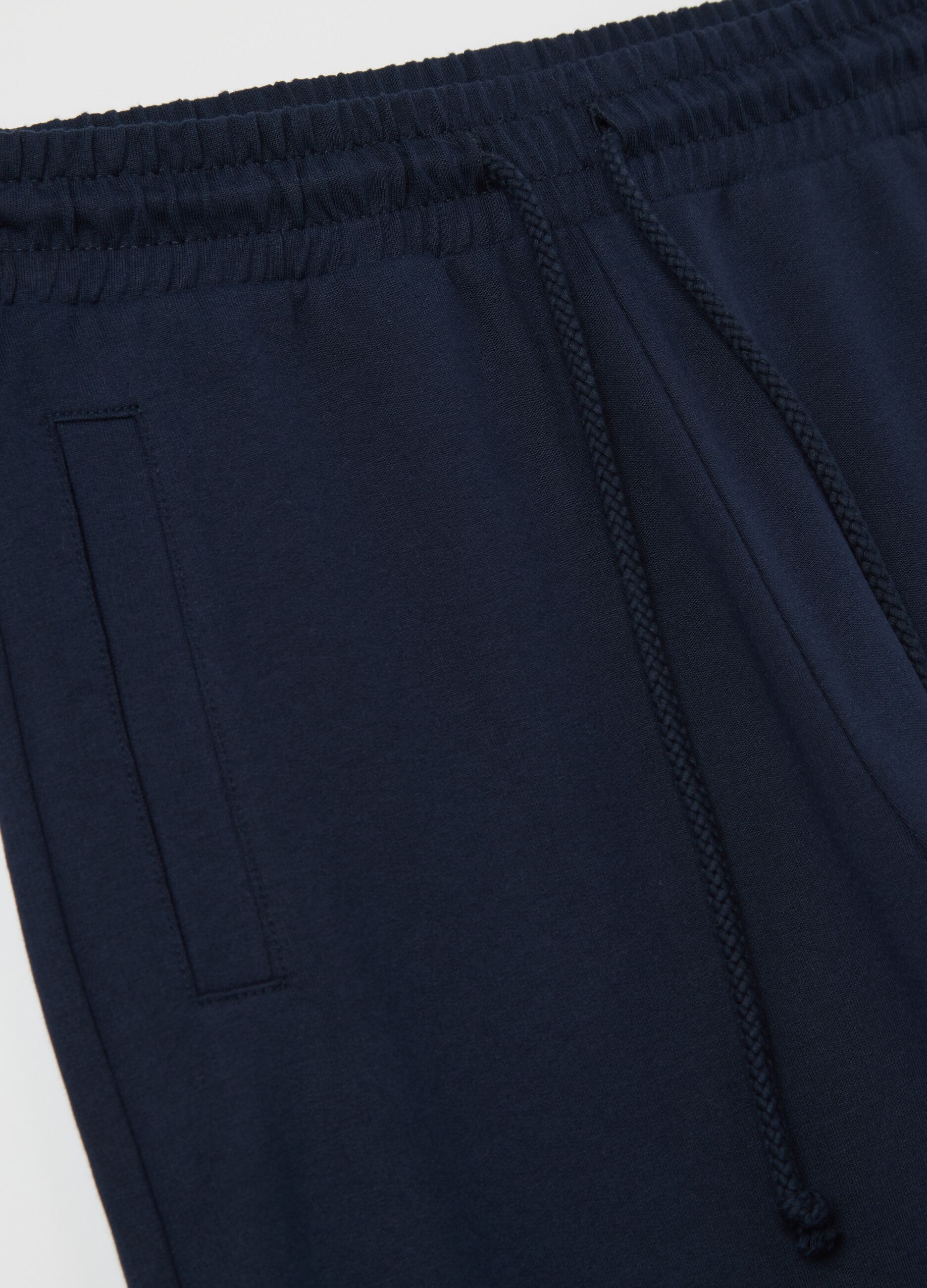 Black French terry joggers with drawstring