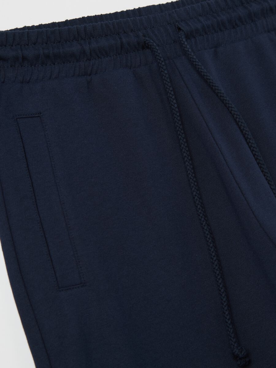 Black French terry joggers with drawstring_5