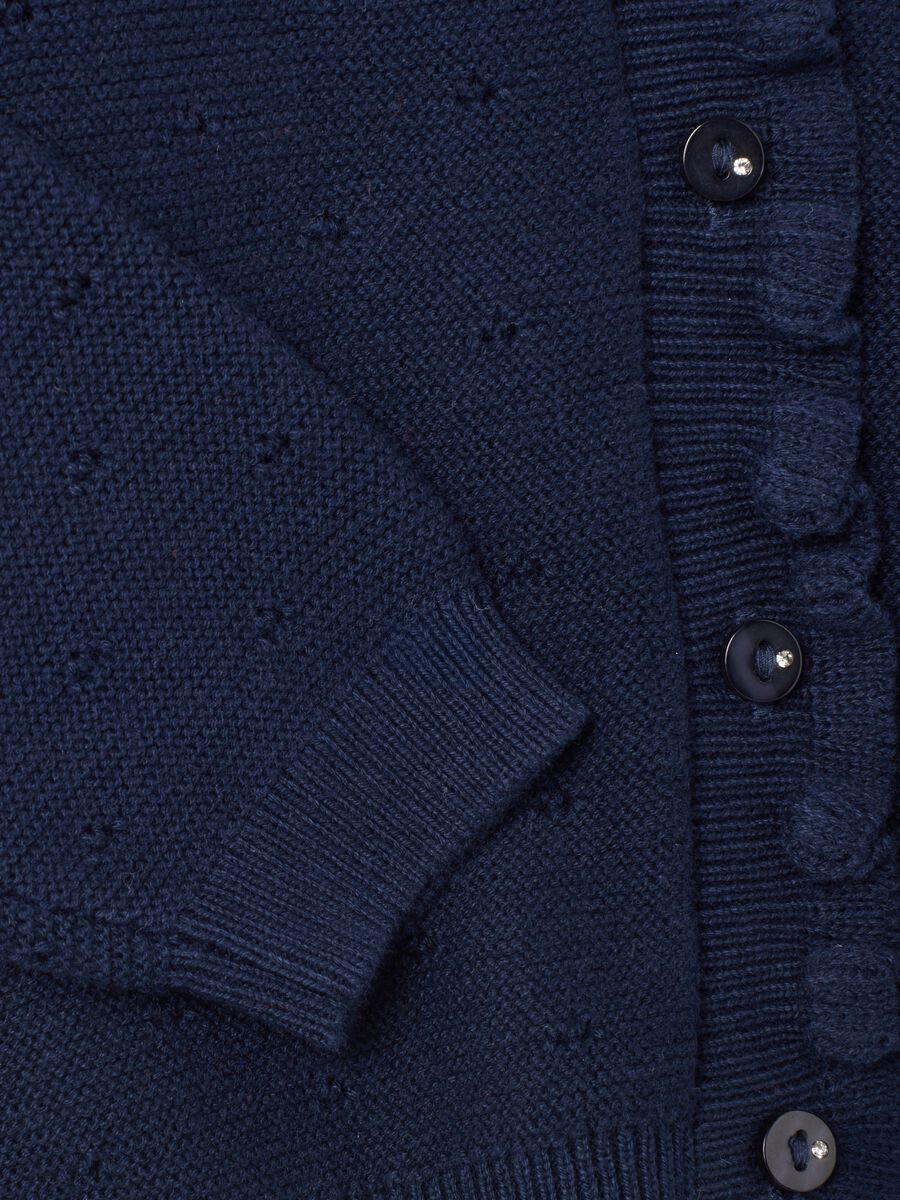 Girls' blue pure cotton cardigan with regular fit_2