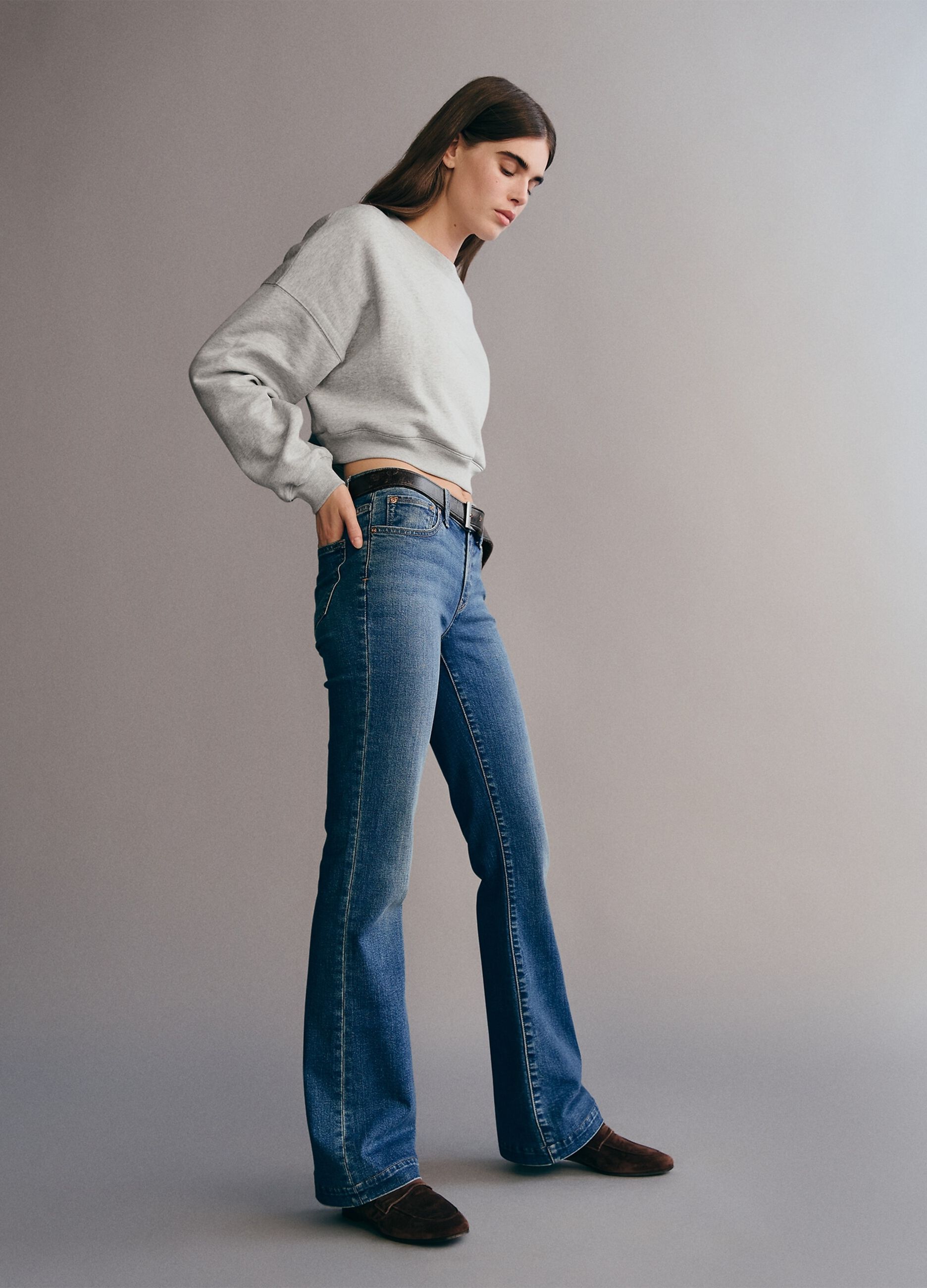 Wide-leg cotton blend jeans Gap
