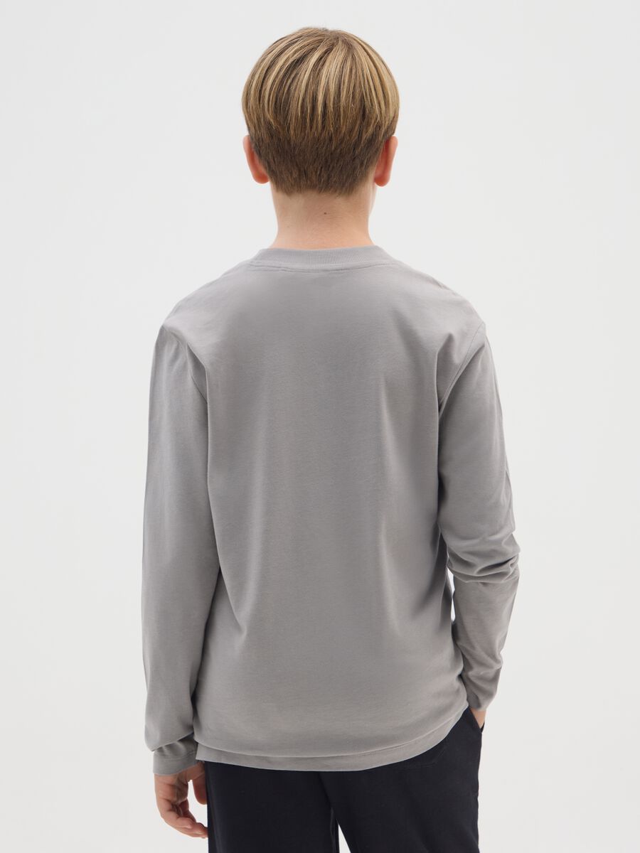 Boys' grey oversized pure cotton T-shirt_1
