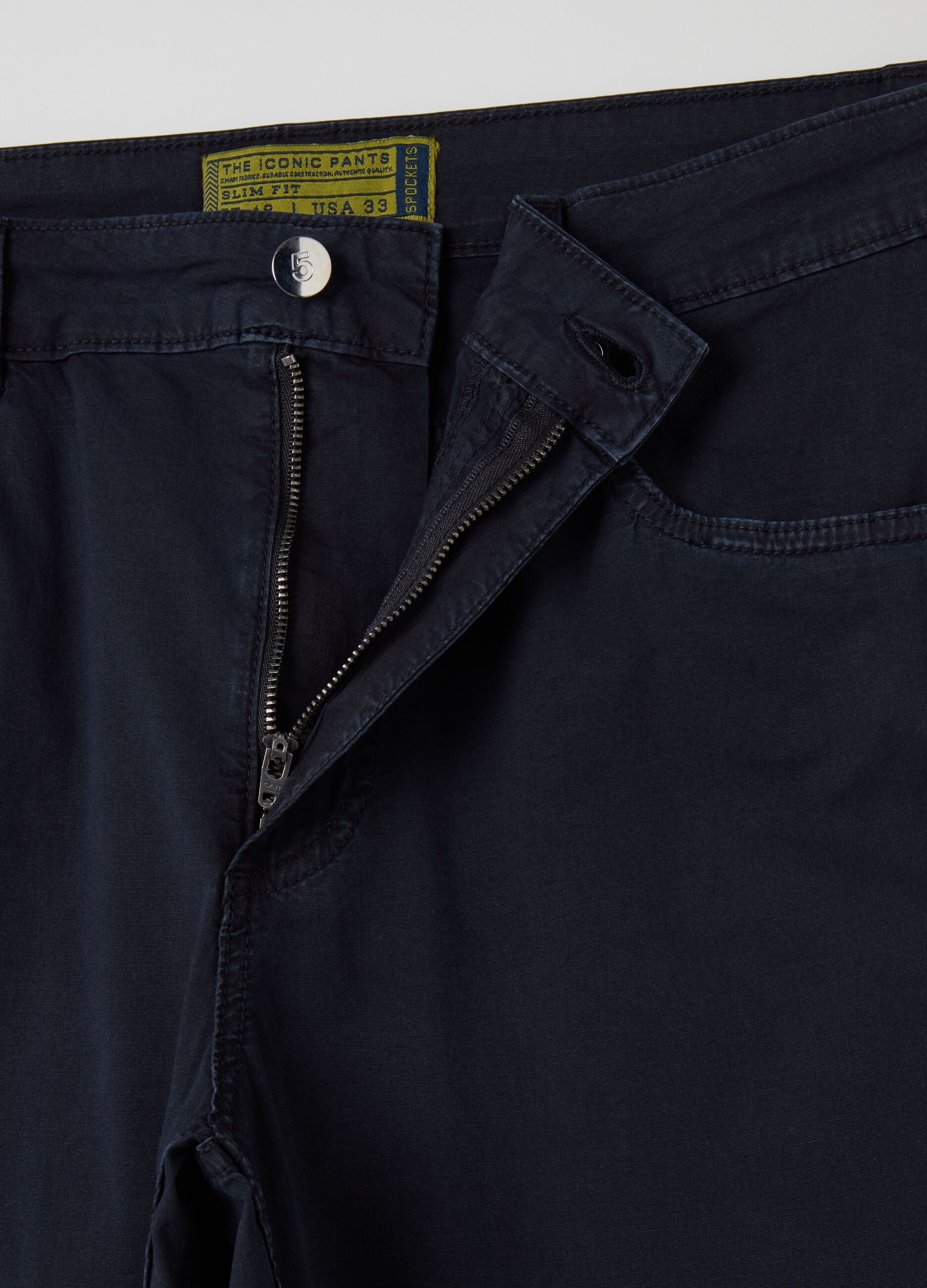 Slim-fit trousers in cotton poplin