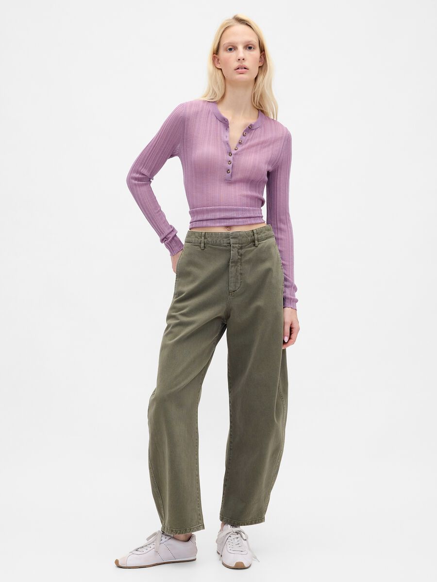 Pantaloni verde in cotone_0