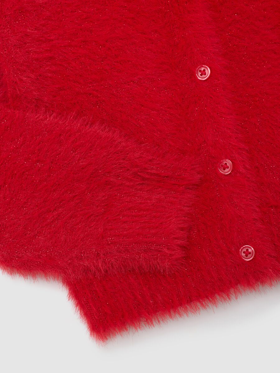 Cardigan rosso da bambina regular fit_3