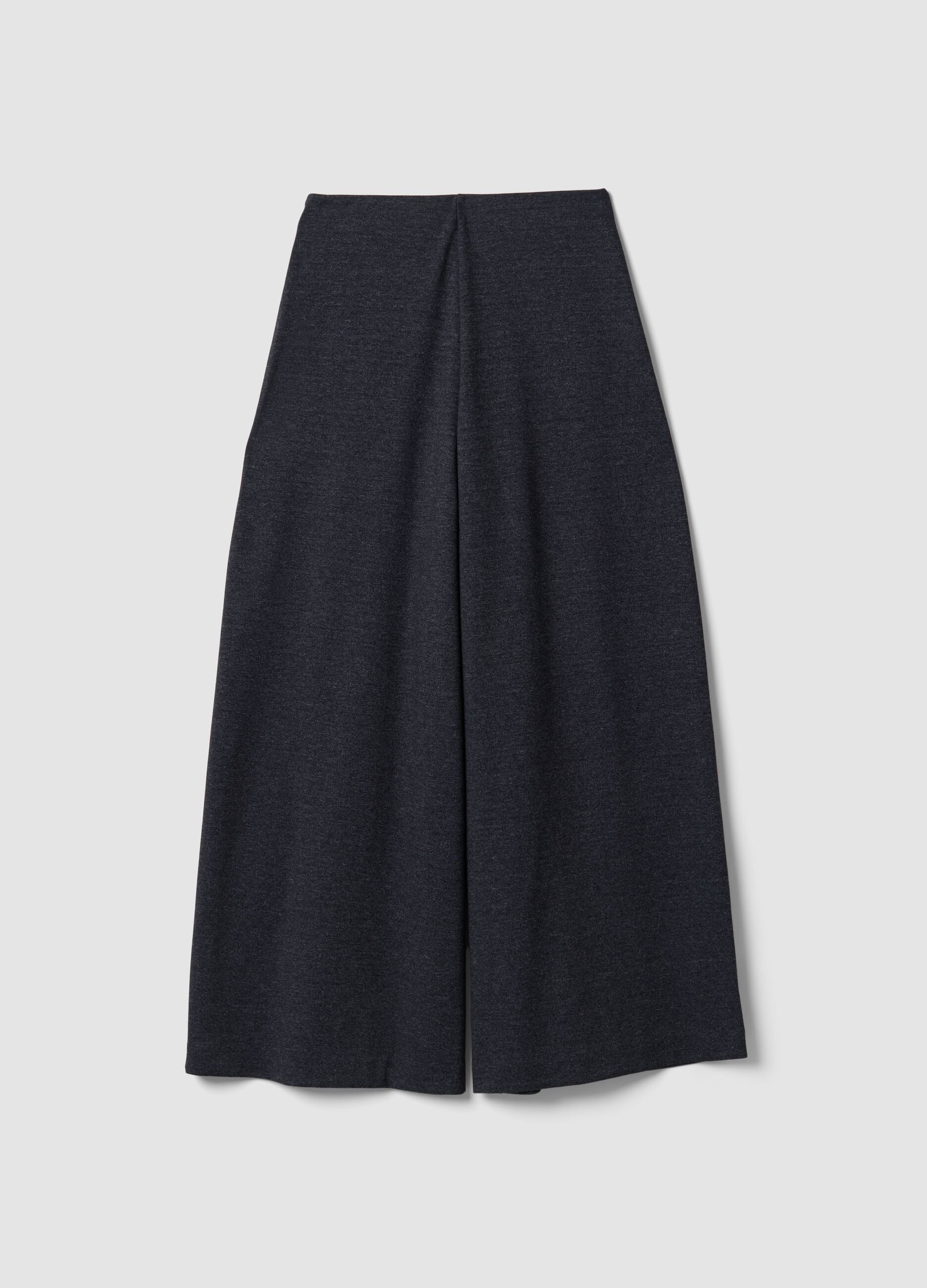 Grey formal stretch-viscose trousers with a baggy fit