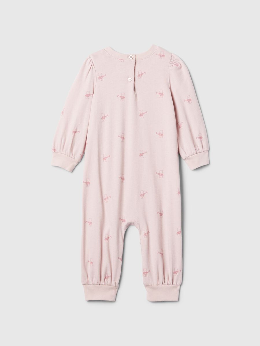Jersey onesie with teddy bear print and logo embroidery_1