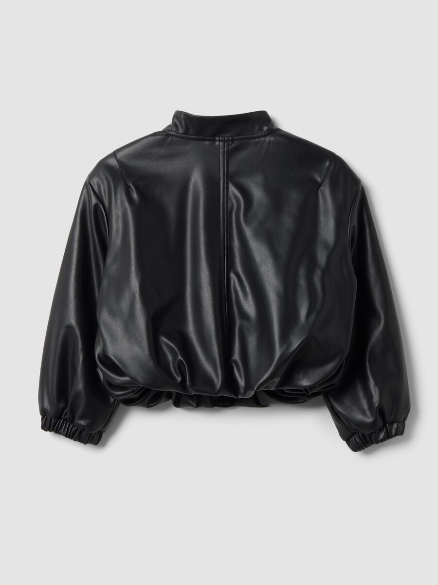 Giubbotto nero con zip regular fit per bambina_1