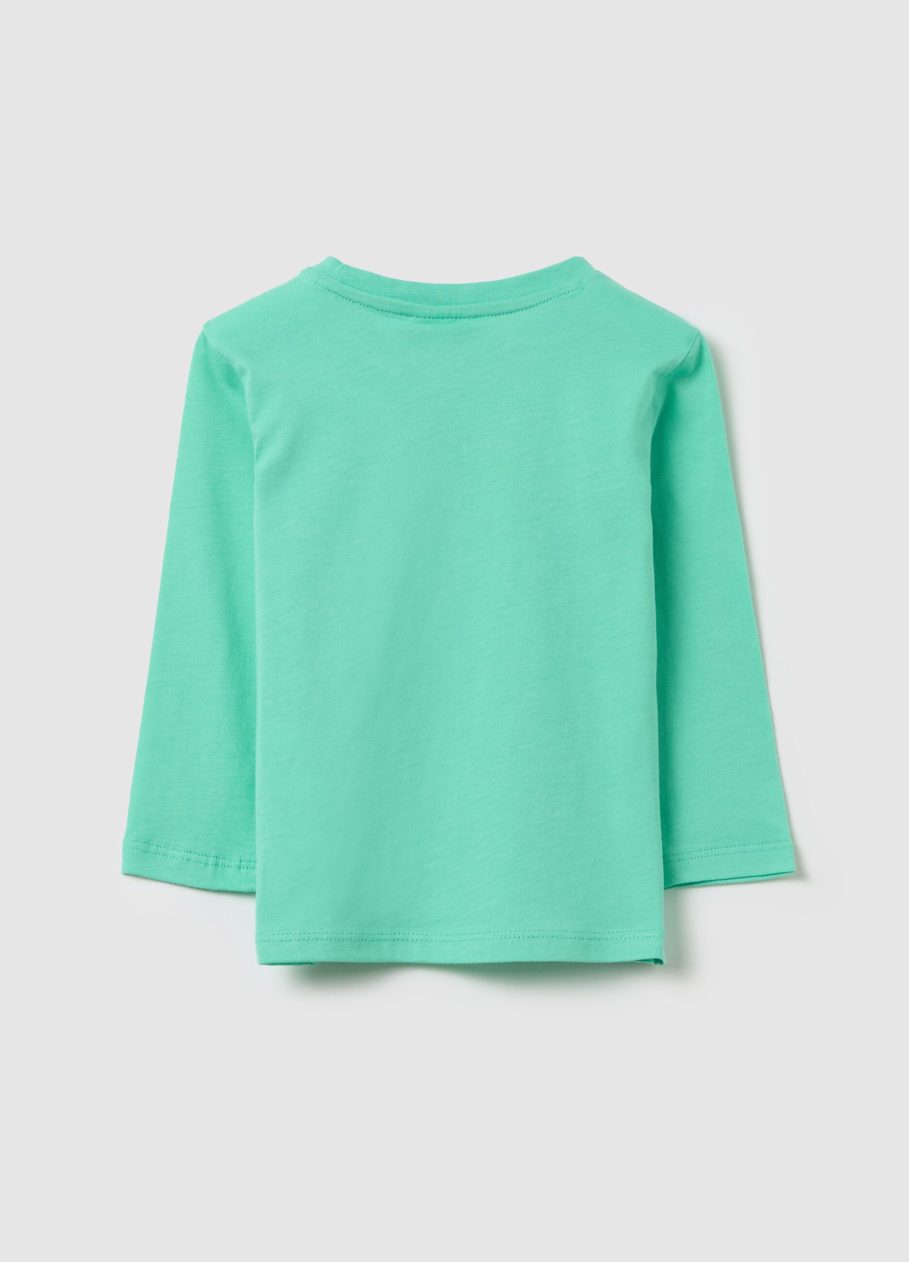 T-shirt maniche lunghe in cotone stampa coccodrillo